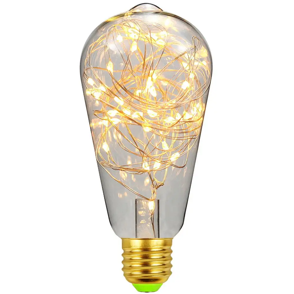 

st64 Led Bulbs Copper Wire Light Decorative Twinkle Star Edison Bulb