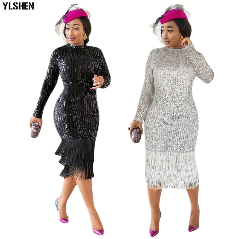 Африканские платья для женщин Дашики супер эластичное платье с блестками и