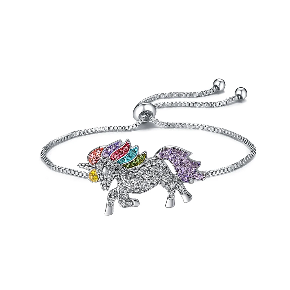 

Hot New Style Charm Fashion Jewelry Unicorn Children's Day Adjustable Bracelet Exquisite Color Pony Bracelet Children's Gift