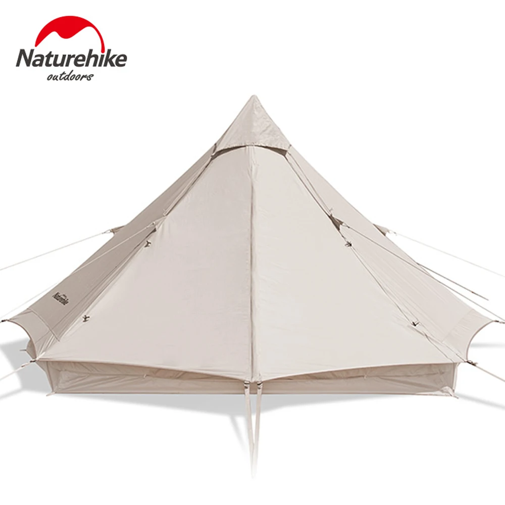 

Naturehike Lang 6.4 Cotton Big Space Breathable Camping Pyramid Tent Hiking Thickened 3-4-Person Outdoor Party Travel NH20ZP004