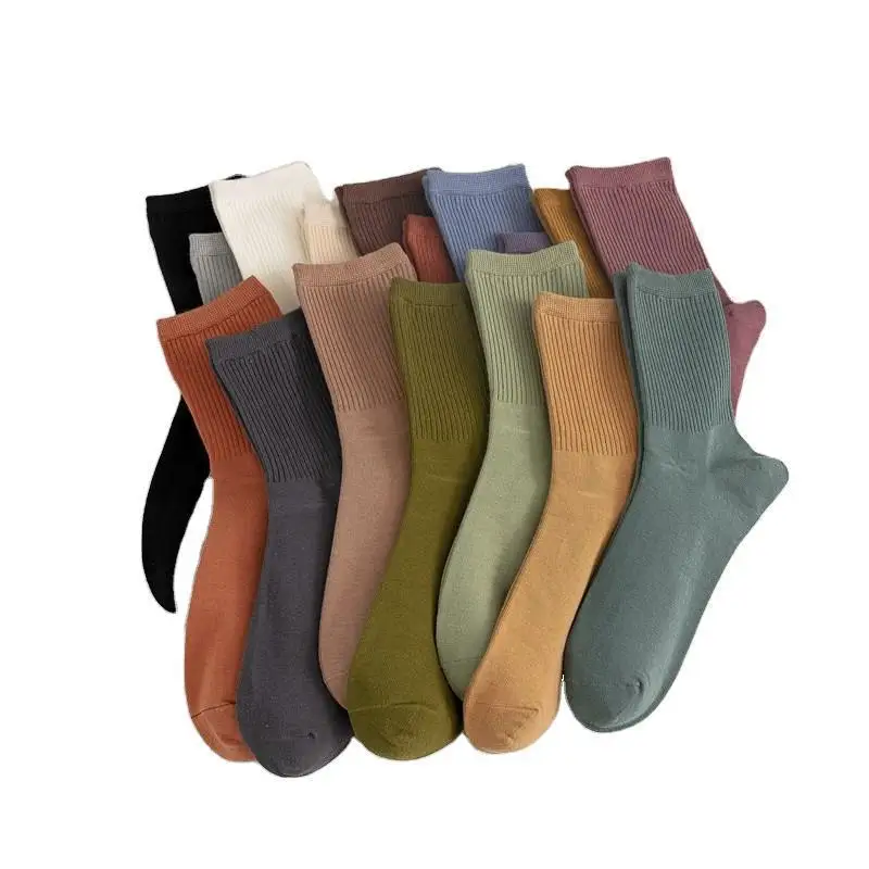 

Glowing Future Women Socks Fashion winter Warm Kawaii Cute Solid Color Crew Sokken Long Korean Style Black White