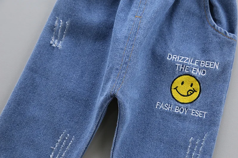 Лидер продаж! Детские джинсы Новинка 2020 года весенние повседневные джинсовые