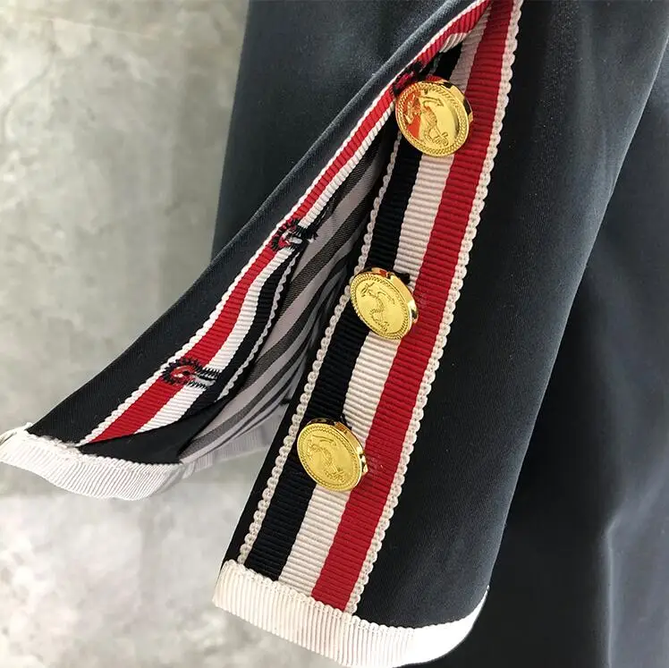 Модная брендовая ветровка TB THOM осенне-зимнее мужское длинное пальто с отложным