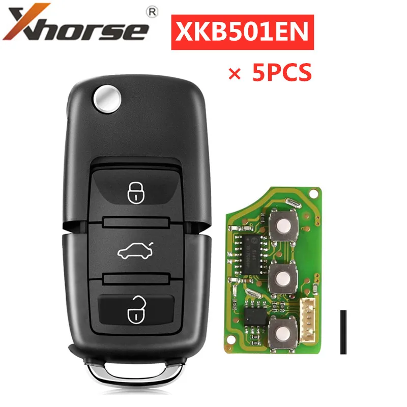XHORSE XKB501EN проводной универсальный дистанционный ключ для Volkswagen B5 Тип 3 кнопки VVDI