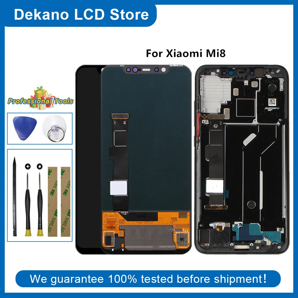 

OLED 6.21" LCD Display For Xiaomi Mi 8 M1803E1A Touch Screen Digitizer Assembly Black With&No Frame +Tools Adhesive