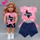 17-дюймовая детская кукольная одежда для новорожденных Короткие штаны для 18-дюймовых девочек, комплект с кукольной рубашкой, платье с героями мультфильмов