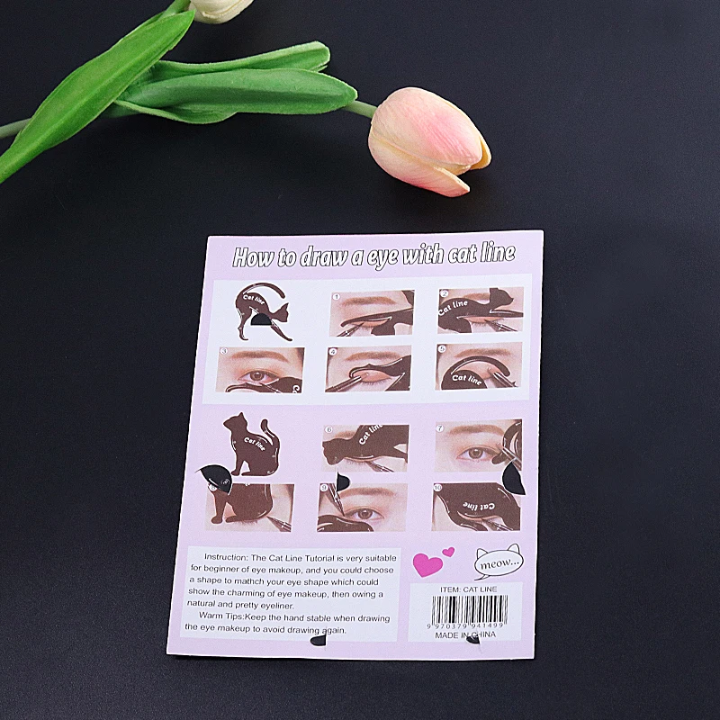 Красота бровей плесень трафареты 2 шт. Женская кошачья линия Pro Макияж глаз