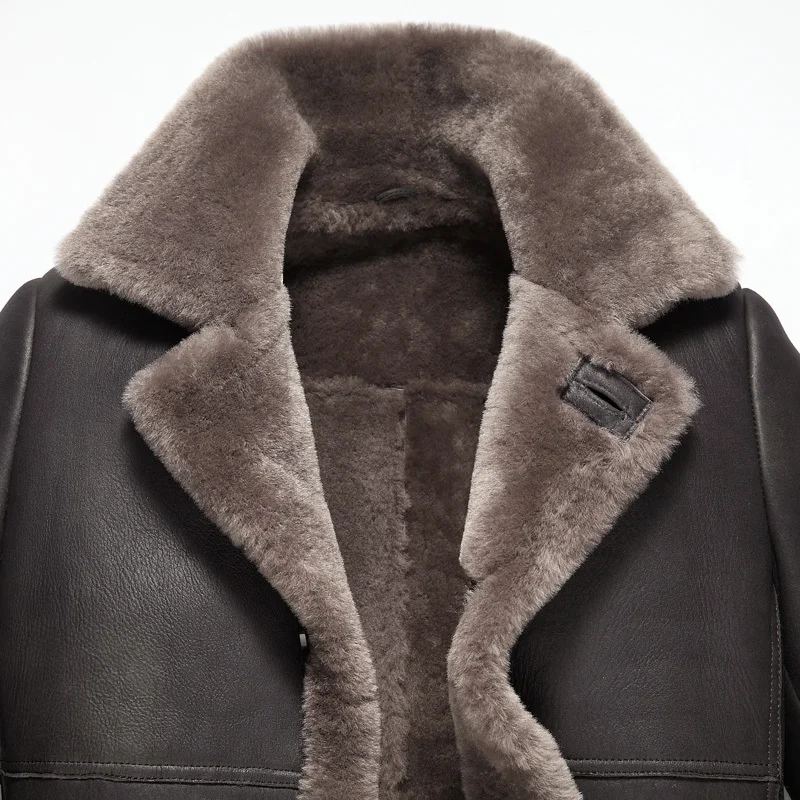 

Men's Natural 2020 Fur Coat Winter Genuine Leather Jacket Men Sheepskin Coat Mens Shearling Jacket Warm Fur Coats 6051 KJ5661