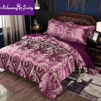 simple european style jacquard four piece wedding double bed single quilt cover four piece bedding