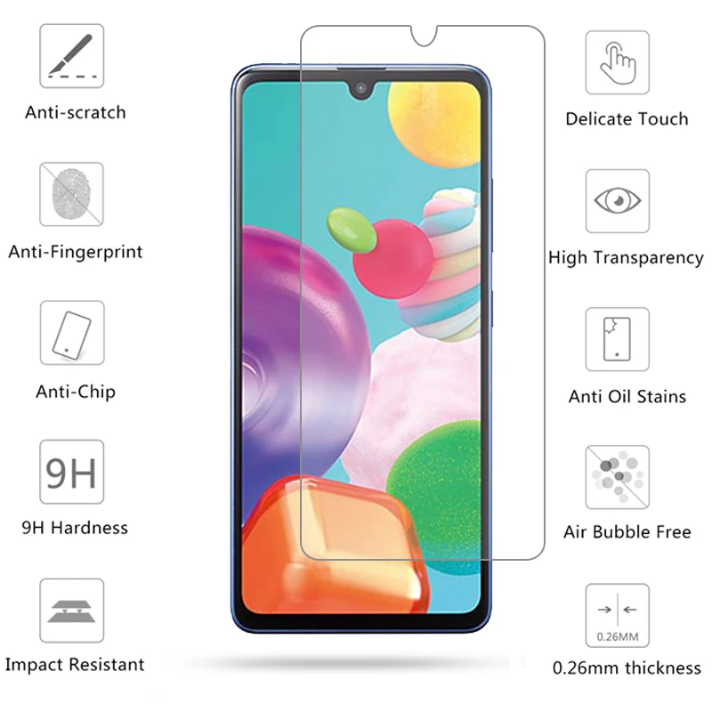 Vidrio templado para Samsung Galaxy A41, Protector de pantalla ultrafino para Samsung Galaxy A41, pel&iacute;cula Samsung A41 A415f/ds, 2 uds.-1