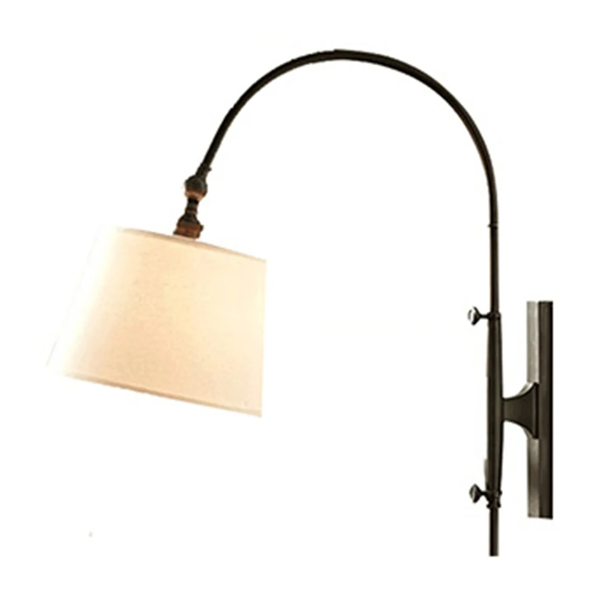 

American Country Plug Wire Wall Lamps Nordic Bedroom Study Living Room Hotel Engineering Rocker Sconces Wall Lights Lighting