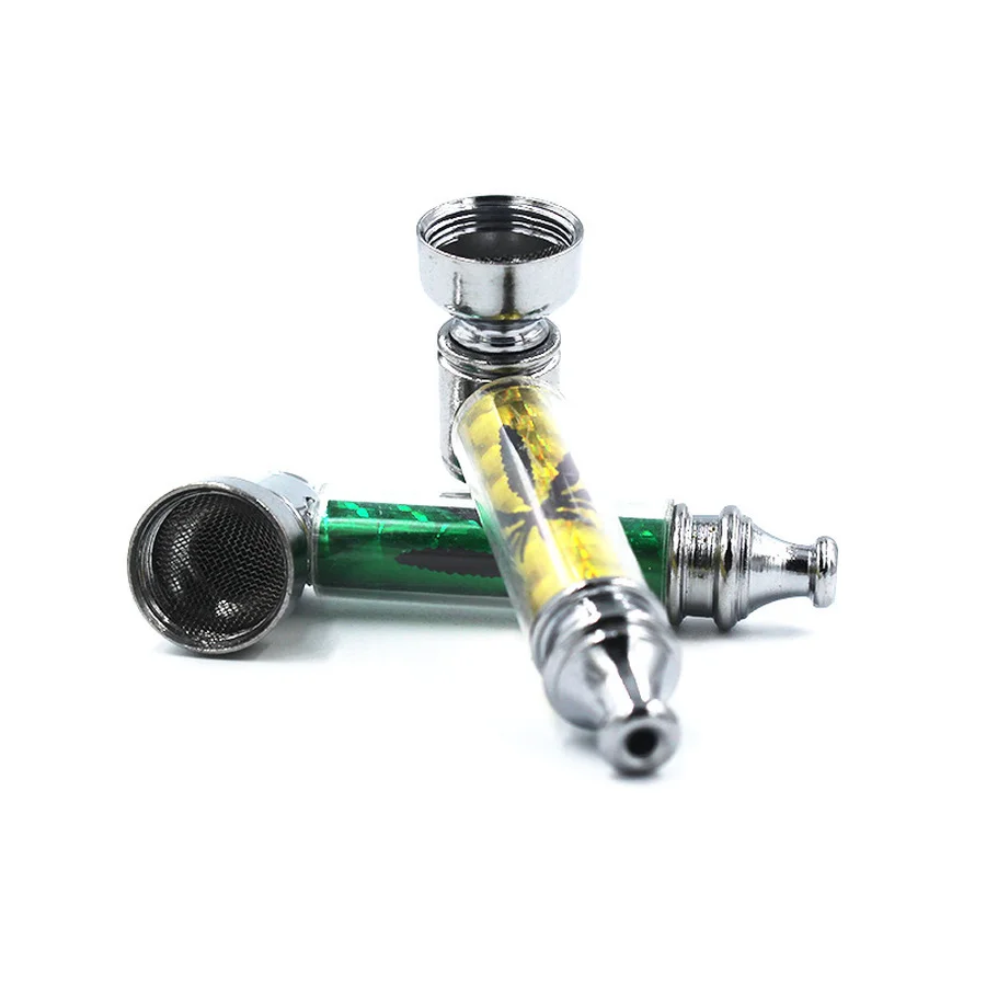 

Mini Pipe Aluminum Alloy Filter Pipe Lighter Tobacco Pipe Weed Accessories Pipes Smoking Grass Herb Smoking Pipe Length 87mm