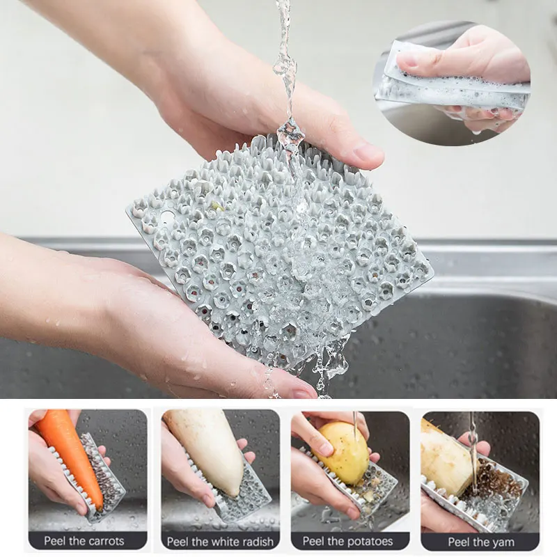 

Dishwashing Brush Fruit Vegetable Peeling Cleaning Brush Kitchen Cleaner Potato Brushes Cup Soap Holder Kitchen Accessories