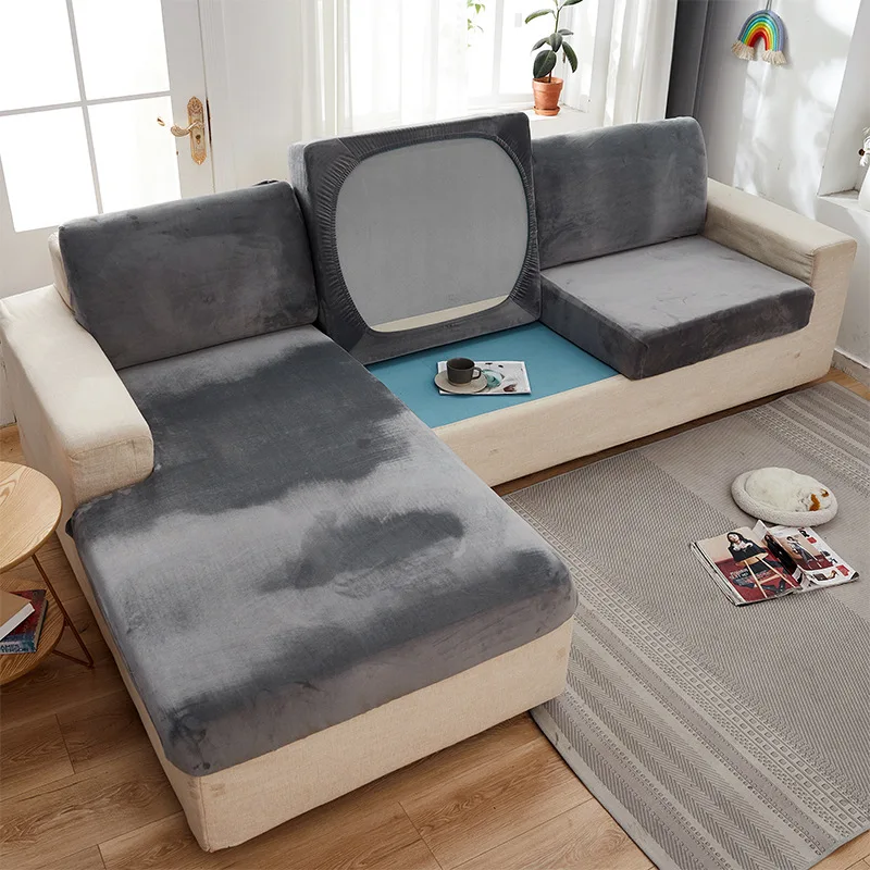 

Sofa Cushion Cover Chair Cover Pet Children's Furniture Protective Cover Fleece Elastic Washable Movable Sofa Cover 1/2/3/4 Seat