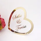 Свадебное украшение в форме сердца с именем на заказ акриловая рамка для зеркала, надпись Добро пожаловать вечерние ничный декор с ногтями, подарок для гостей
