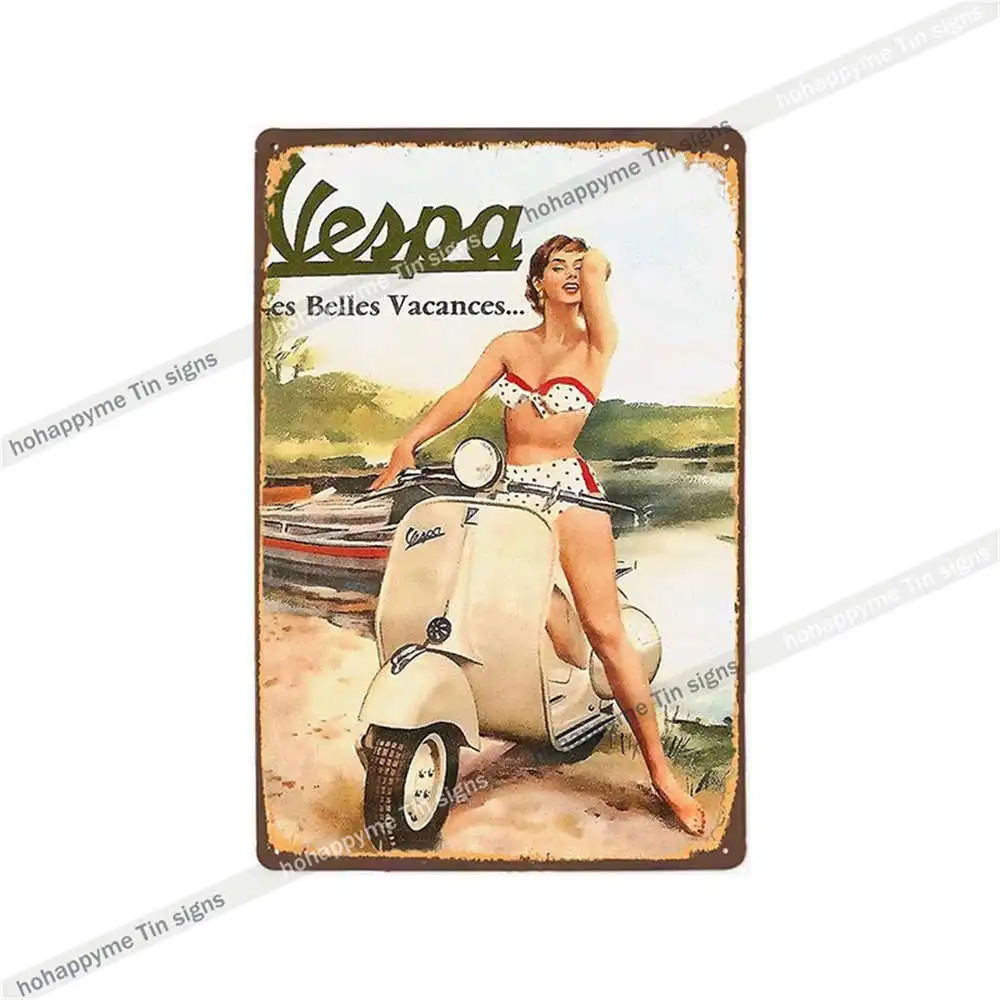 

Металлическая табличка Vespa hohappyme 20x30 см