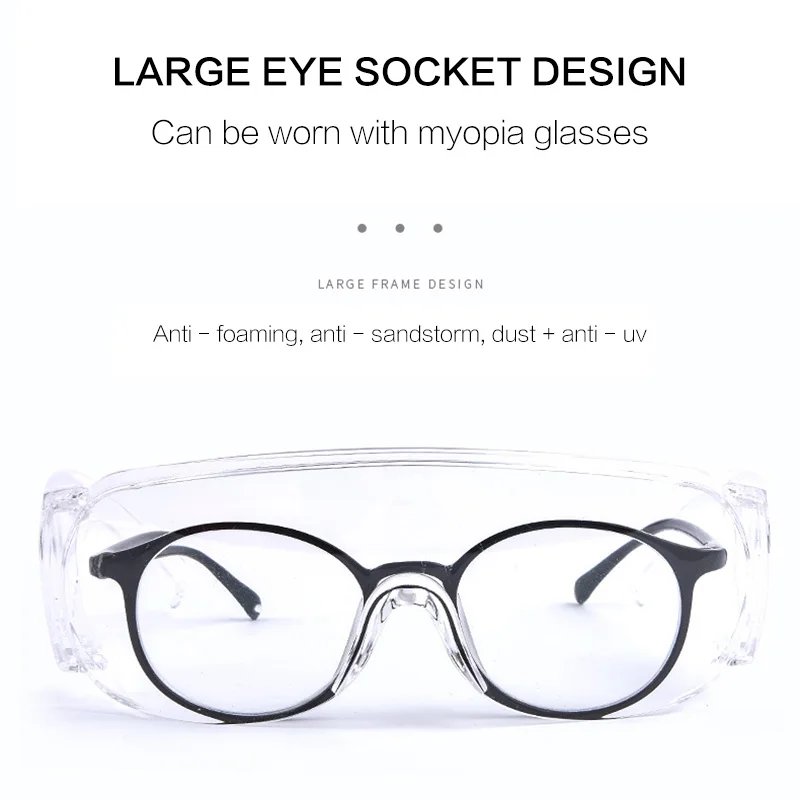 

New Men Women Safety Goggles Eyes Protection Anti-UV Anti-Splashing Anti-Dust Transparent Glasses Protective Working Eyewear