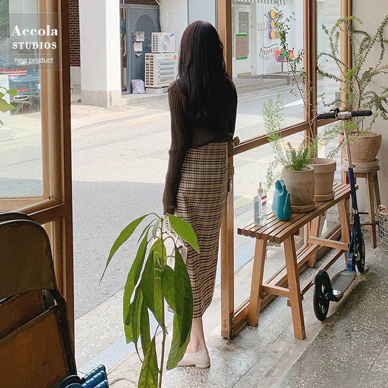 Женский трикотажный костюм из двух предметов вязаная юбка с высокой талией и в