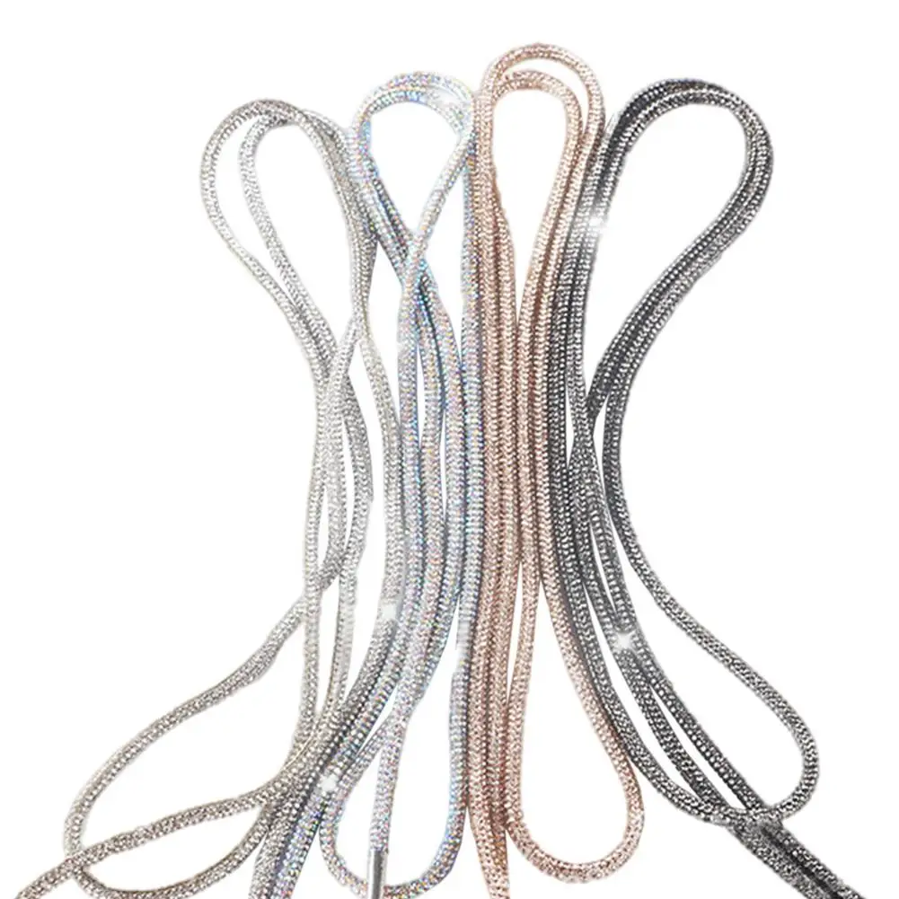 

Sneakers Rhinestone Glitter String Replacement Shoe Laces Creative Rhinestone Shoelaces With Metal Tip Shiny Diamond Cotton Rope