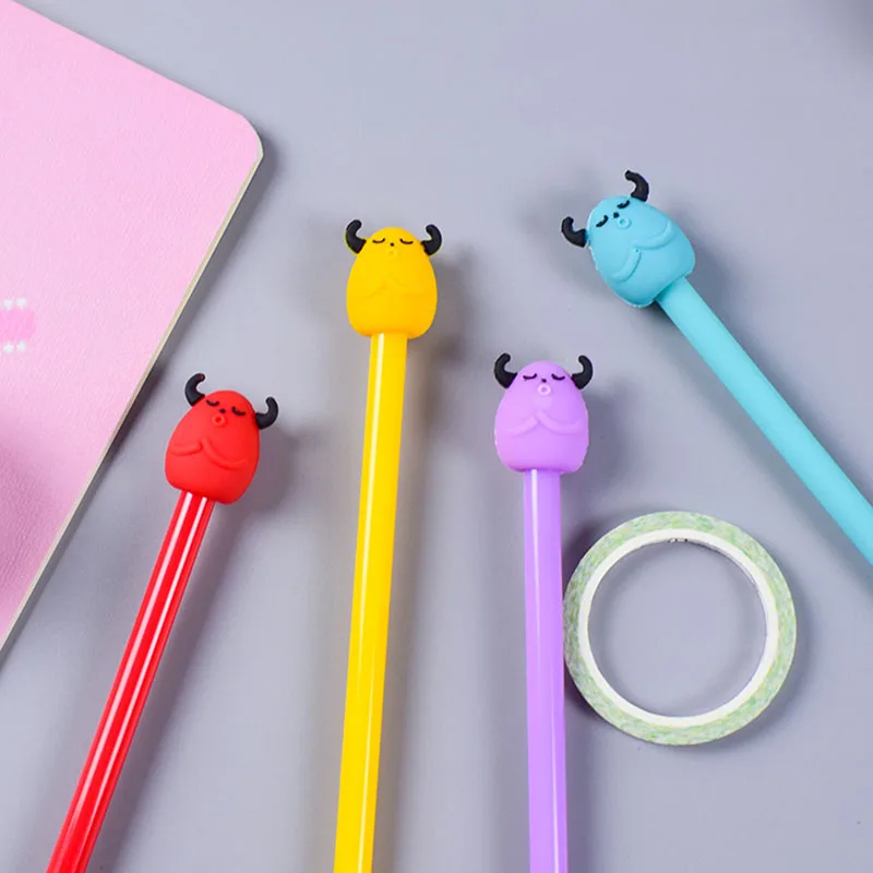 2 шт. милые гелевые ручки с монстрами 0 5 мм черные чернильные для письма кавайные