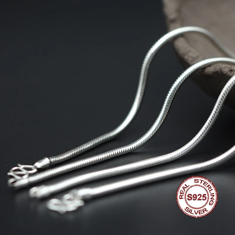 

S925 Men's Sterling Silver Necklace Personality classics Simple and generous retro series Snake skin modeling sweater chain gift