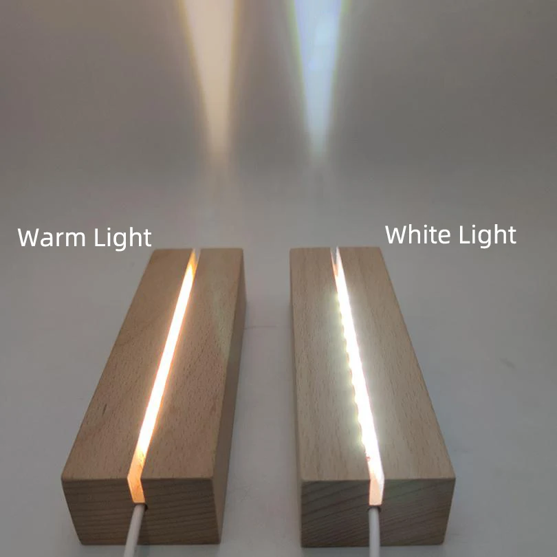 

Solid Wood Small Night Lamp Bottom Creative Crystal Glue Resin Ornament Base Dly Acrylic Board Usb 3D Lamp Base