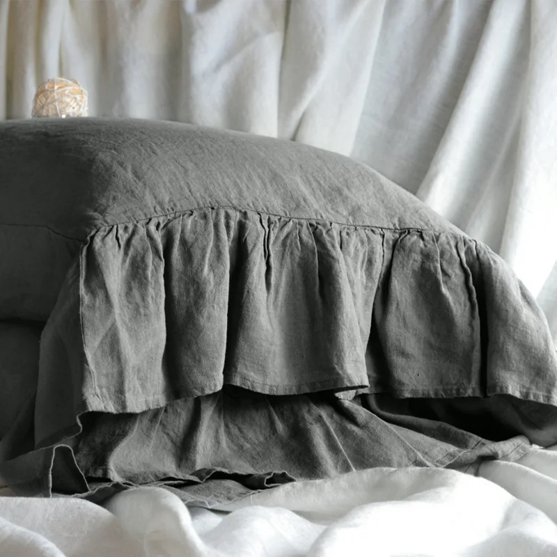 Чехол для подушки из 100% льна с длинными оборками в виде русалки 1 шт. | Дом и сад