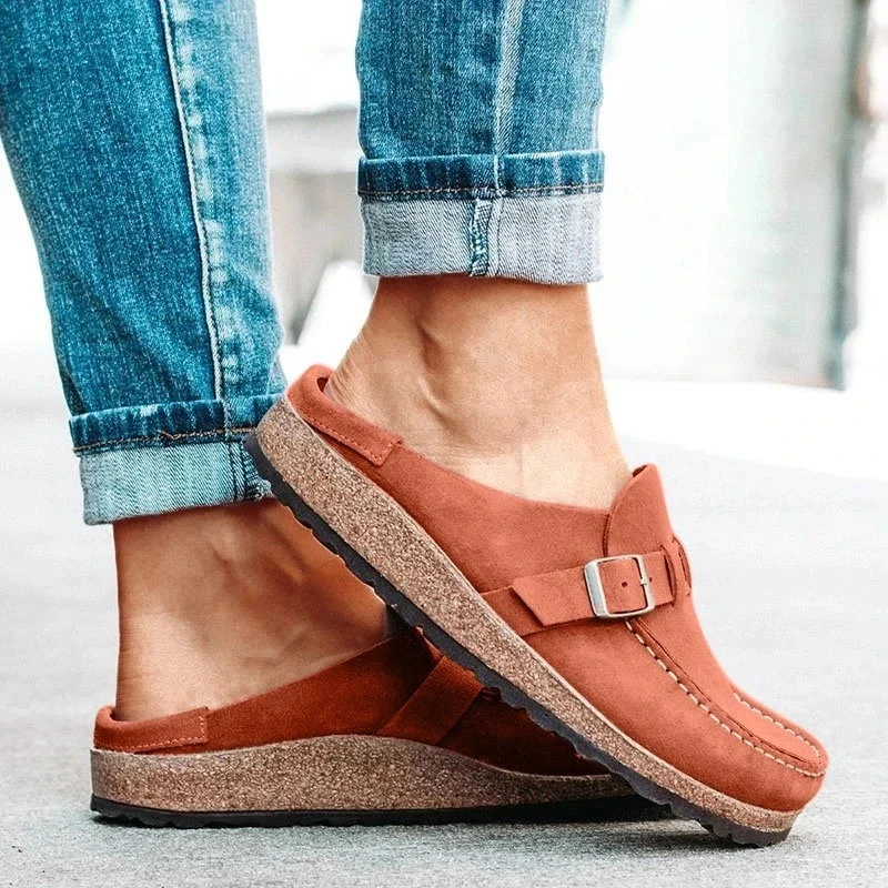 

Woman Sandals Women Buckle Flats Women's Solid Loafers Female Rond Toe Comfort Sewing Shoes Ladies Slip On Footwear Plus Size 43