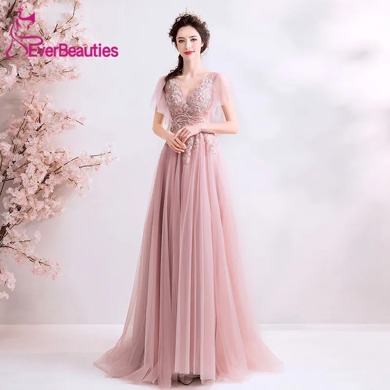 

Black Evening Dresses Robe De Soiree Long Sleeves Tulle Lace Sequins Formal Dresses A-Line Party Gowns Abendkleider 2020