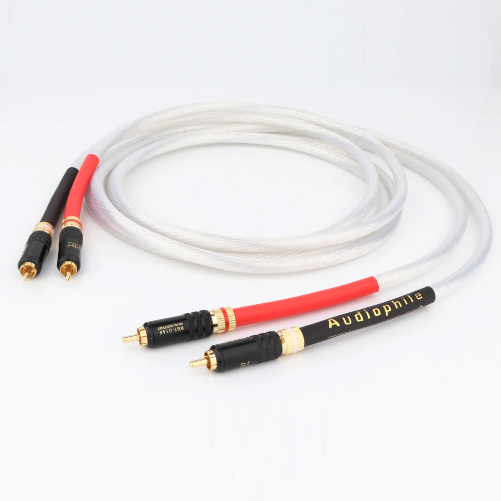 Hi-End 4N OFC посеребренный RCA соединительный кабель к аудио аналоговый Phono HiFi
