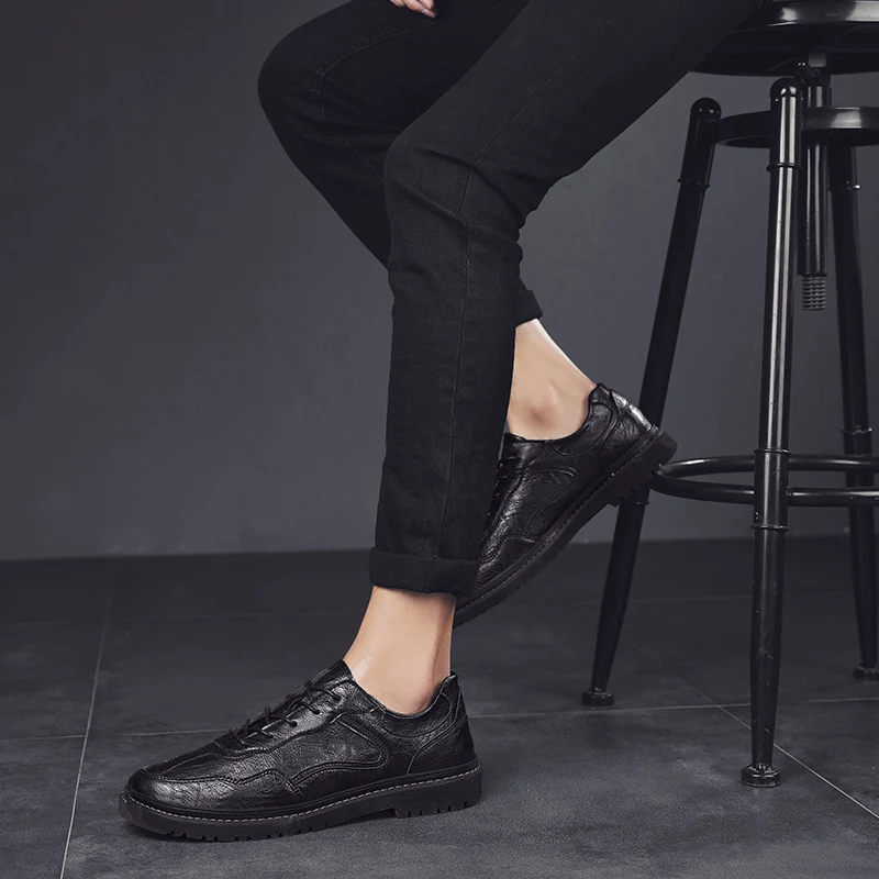 Мужская повседневная кожаная обувь Уличная модная кроссовки роскошная