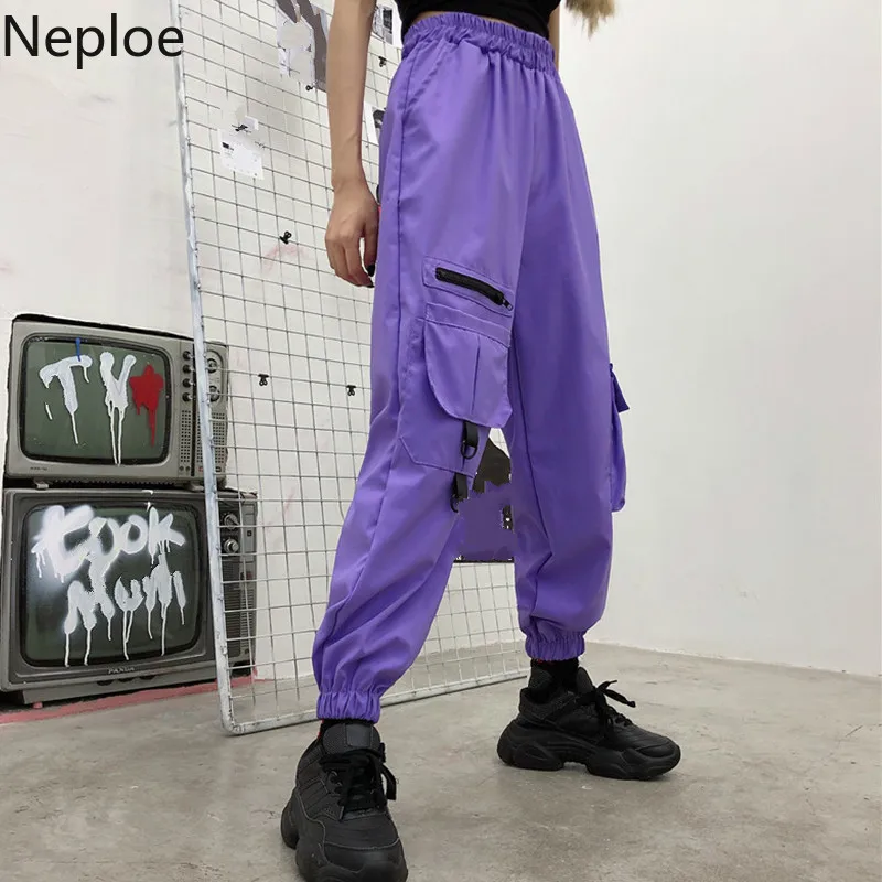 Neploe корейский стиль Харадзюку Инс повседневные рабочие брюки высокая талия