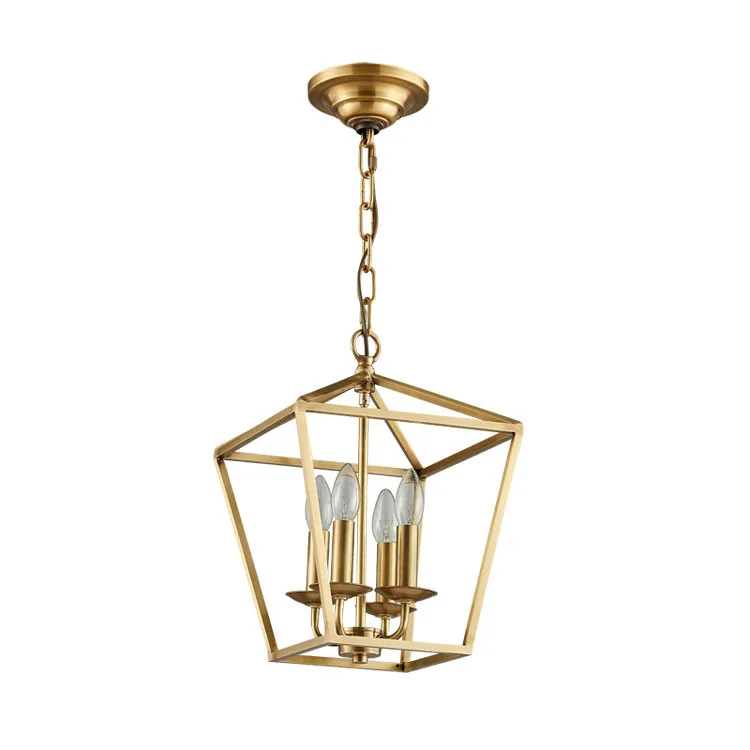 Люстра в виде птичьего гнезда с золотой подвеской из меди и латуни алмазном стиле