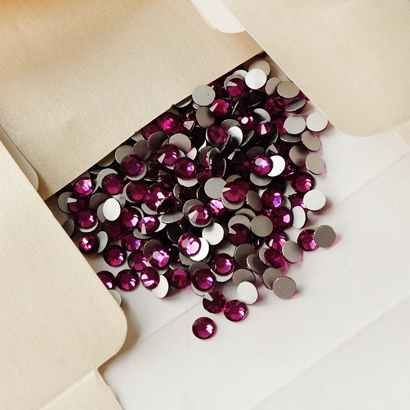 Фуксия цвет стразы s украшения для ногтей без фиксации из стекла и камня все