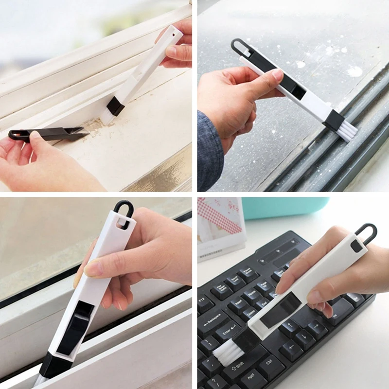 

Door and window groove cleaning brush with dustpan dead corner crevice cleaning tool