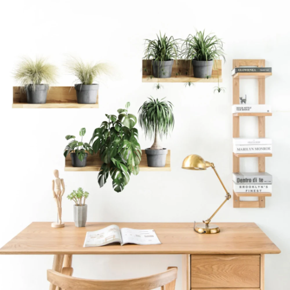 3D обои зеленые горшки растений настенные наклейки растения фотообои для