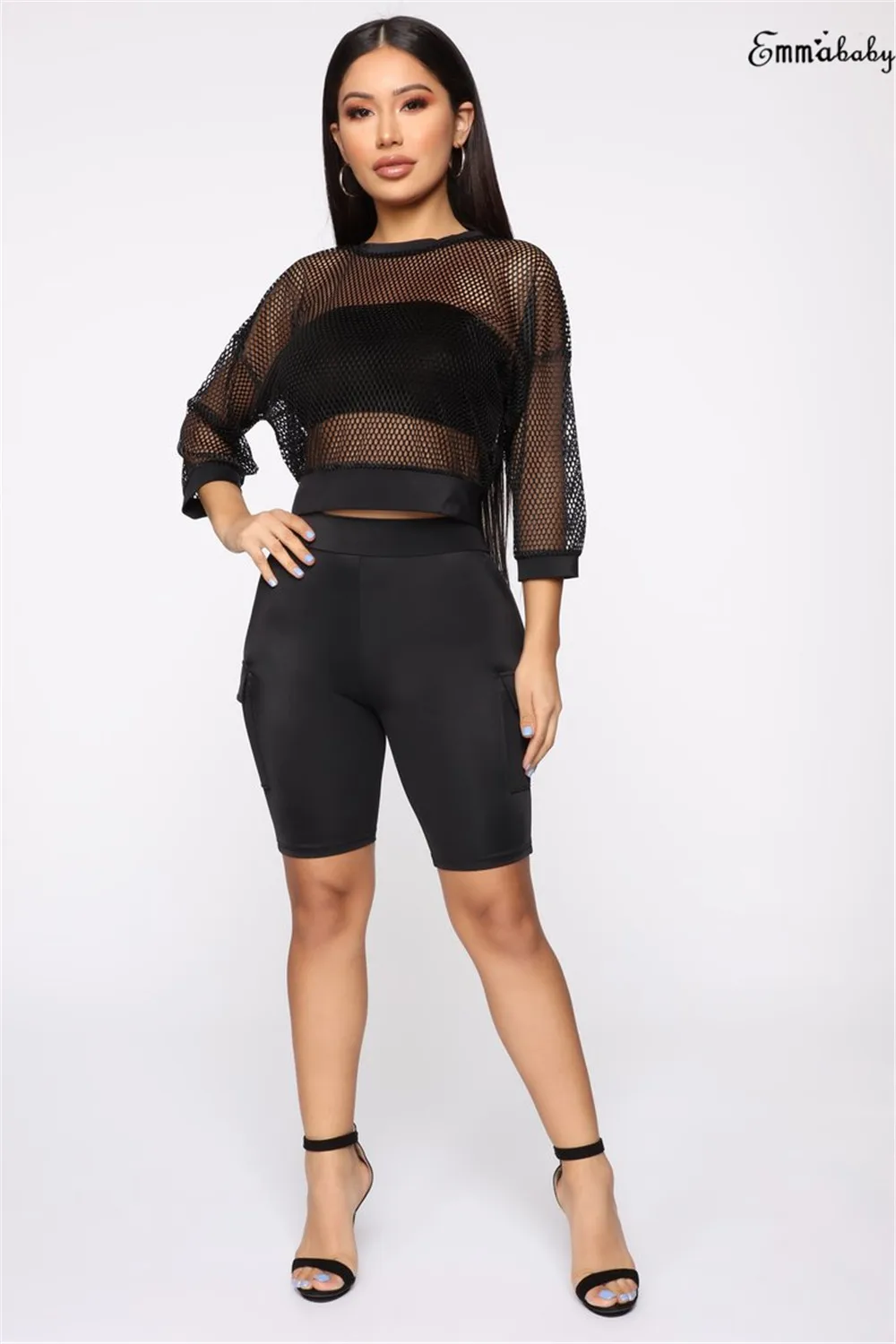 Сексуальный женский комплект для йоги одежда тренировок из 2 предметов Леггинсы