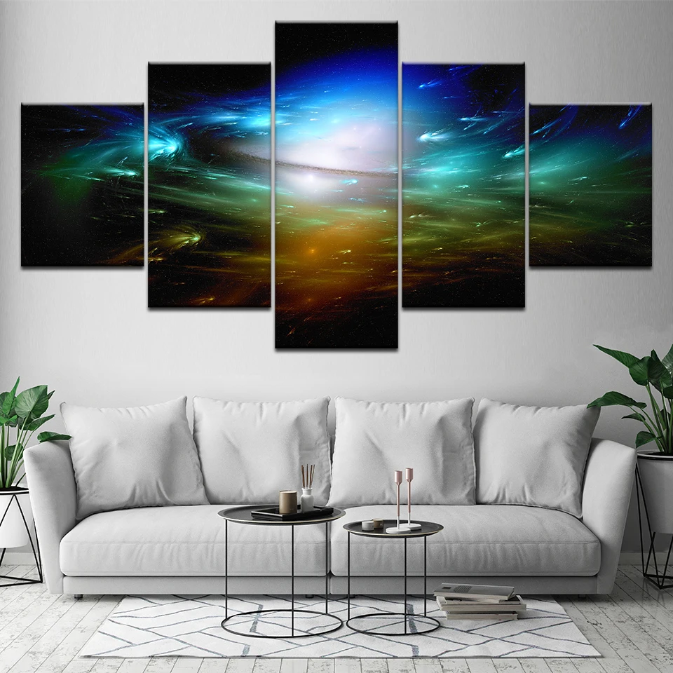 5 панелей холст с изображением земли космические художественные принты