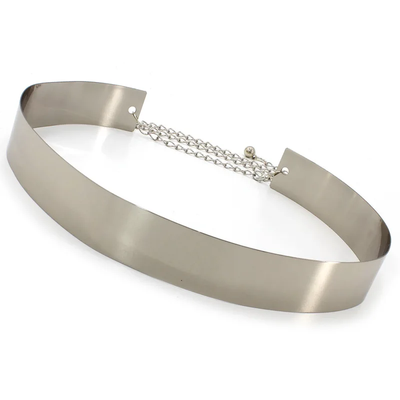Width 3.5 cm Silvery Хит, дизайнерские женские ремни, для женщин, золотой, серебряный, брендовый ремень, стильный, эластичный, Ceinture Femme, 6 цветов, ремень, женская одежда, аксессуар - Цвет: Width 3.5 cm Silvery