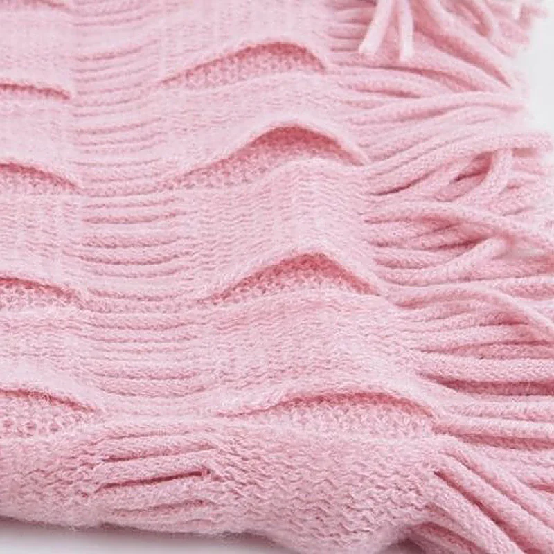 Новая модная женская зимняя теплая вязаная многослойная бахрома с кисточками