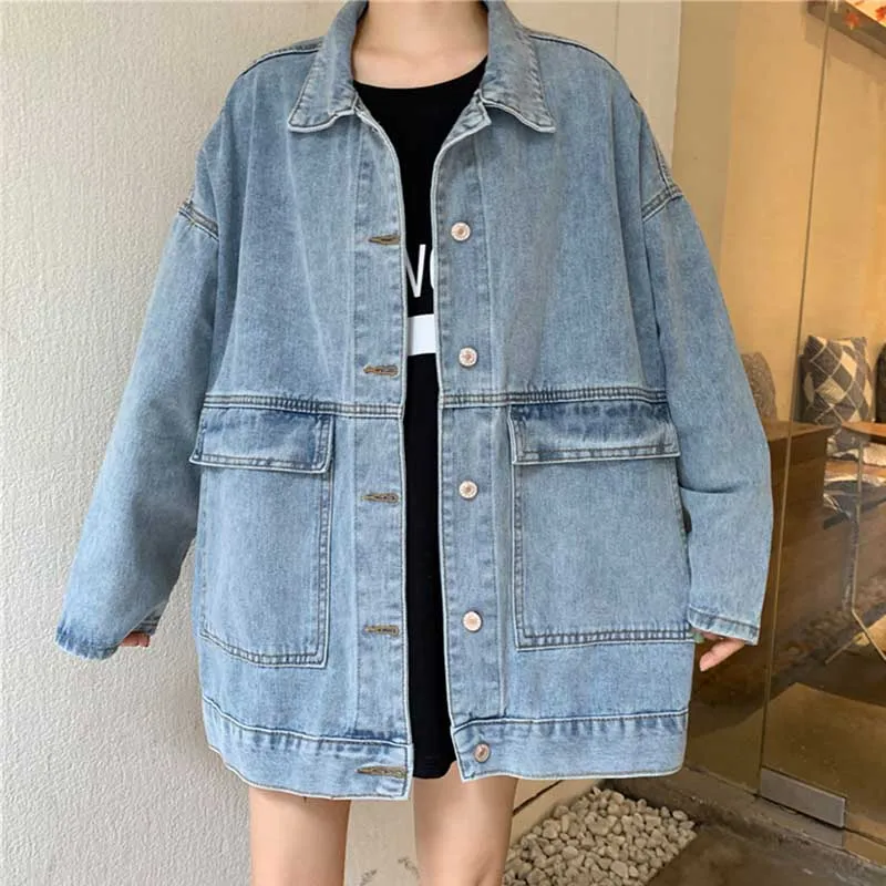 

Новая верхняя одежда и пальто, джинсовая куртка, Женская ветровка с длинным рукавом, Женская куртка, повседневные свободные куртки-бойфренд...