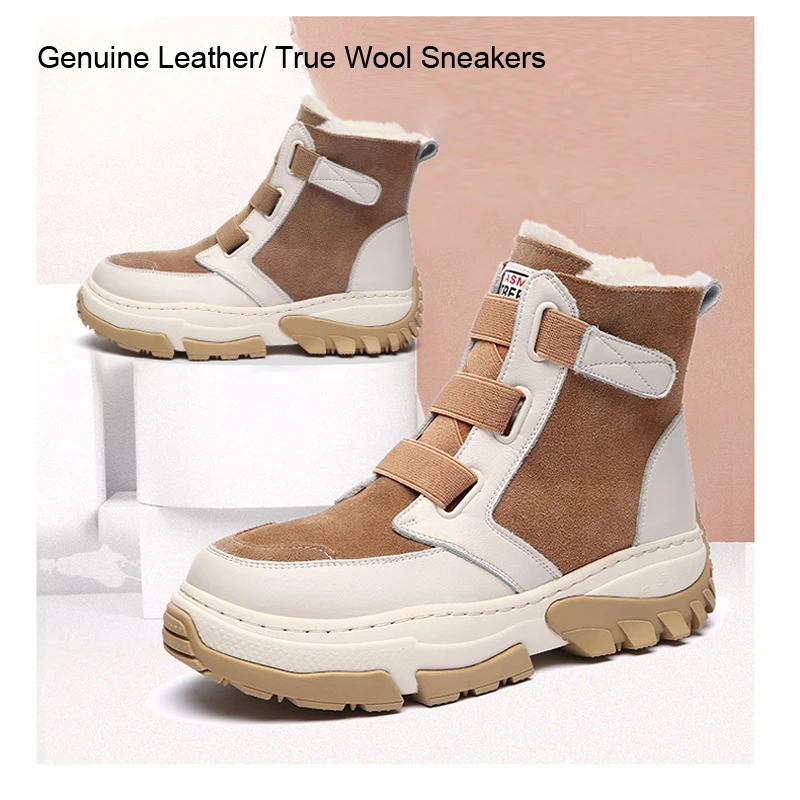 

Женские зимние кроссовки из натуральной кожи, на нескользящей подошве