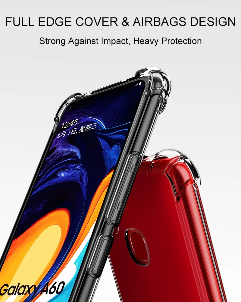 Противоударный чехлов из термопластичного полиуретана(TPU чехол для samsung Galaxy Note 10 Pro A90 A80 A70 A60 A50 A40 A30 A20E A10S A20S A2 J2 Core M30S M20 M10