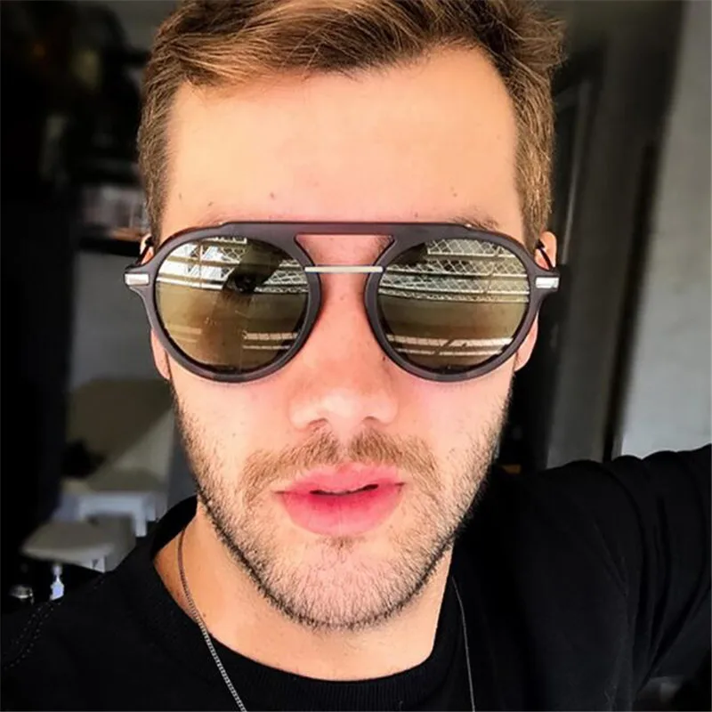 Солнцезащитные очки в стиле стимпанк женские круглые солнцезащитные мужские с