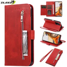 Zipper Wallet Case For Xiaomi Poco F3 X3 NFC 11T Lite Xiomi Redmi Note 10S 9S 10 9 K30 Pro Max Leather Flip Card Phone Bag Cover