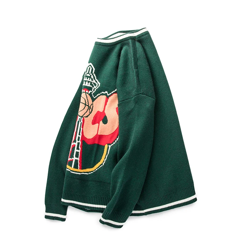 Новинка Осень-зима 2021 пуловер в полоску с круглым вырезом американском