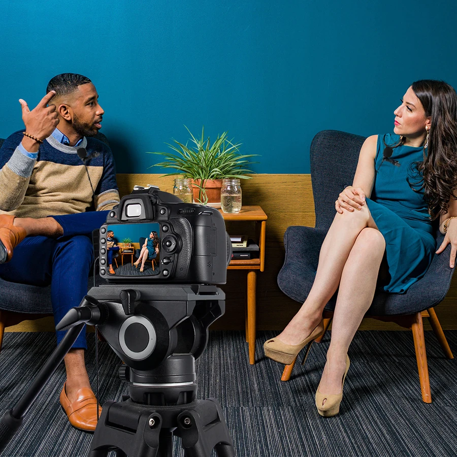 

MAMEN Dual-Head Clip on Lapel Microphone Lavalier Omnidirectional Condenser Recording Mic for iPhone Sumsang DSLR Camera Phone