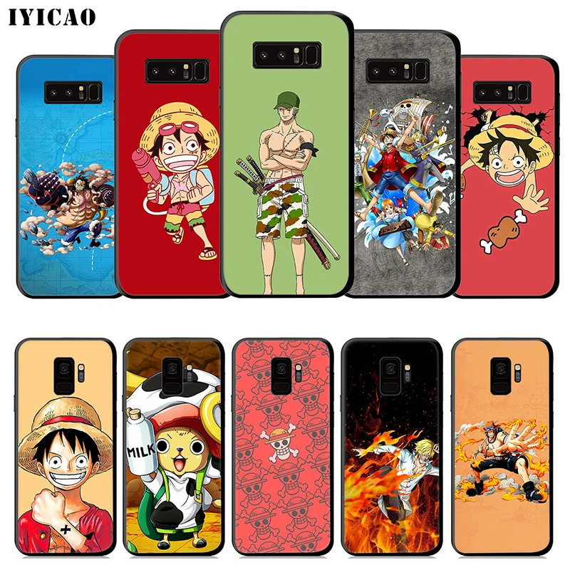 IYICAO One Piece Anime Soft Case for Samsung Galaxy S10e S10 S9 S8 Plus S6 S7 Edge Note 10 9 8 TPU |