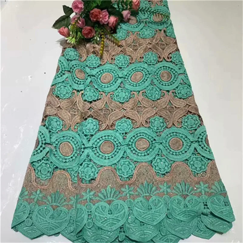 African Cord Lace Fabric with Stones 2019 Latest Laces High Quality Peach Guipure Nigerian Fabrics For Dress | Дом и сад