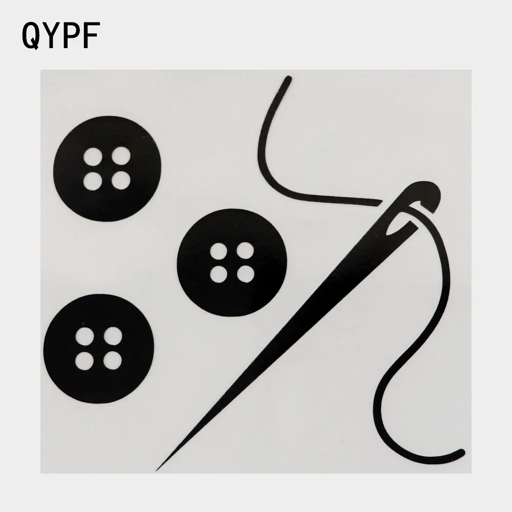 

QYPF 13,6 см × 13,1 см швейные пуговицы и иглы с нитью Glyph Автомобильная Наклейка виниловая черная/Серебристая 2A-0179